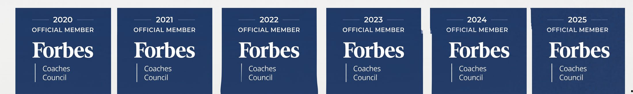 Sellos de miembro oficial del Forbes Coaches Council, 2020 a 2025